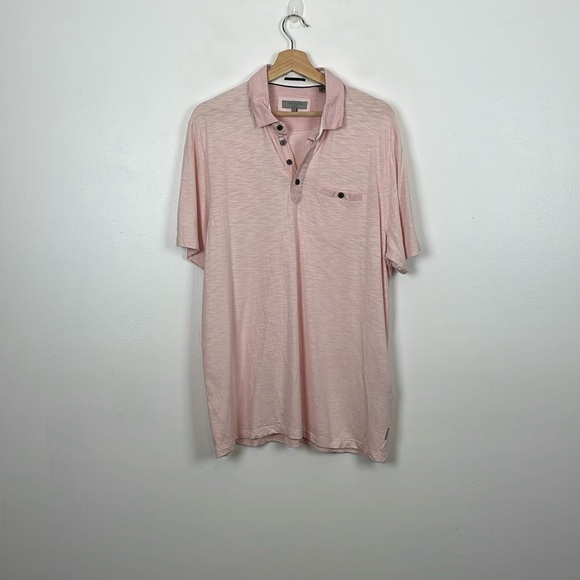 Ted Baker London Short Sleeve Mens 6 Polo Pullover 1/4 Button Lightweight Shirt - Picture 1 of 10
